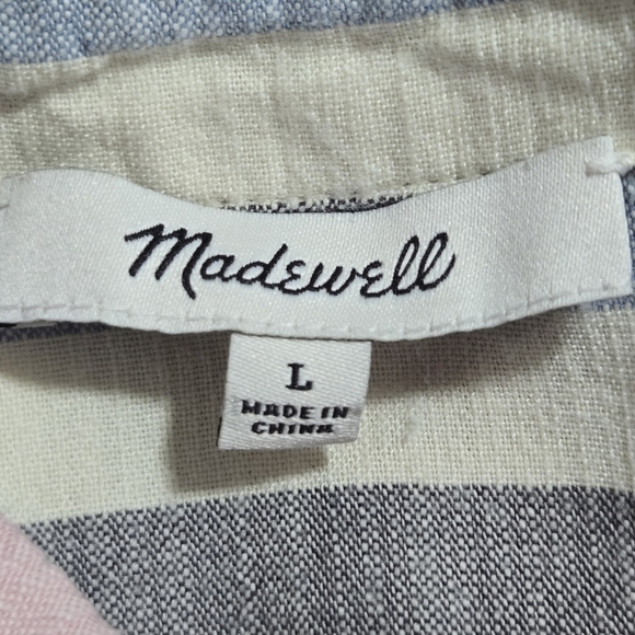 Madewell Women's Hilltop Shirt In Rainbow Button Down Striped Crop Size Large - Picture 4 of 6